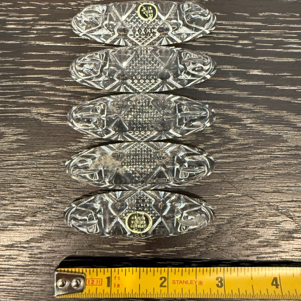 Set of 5 WEST GERMANY CRYSTAL KNIFE RESTS - Picture 3 of 3